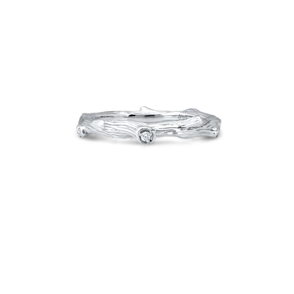 Michael Aram ~ Enchanted Forest Stack Ring with Diamonds (size 7)